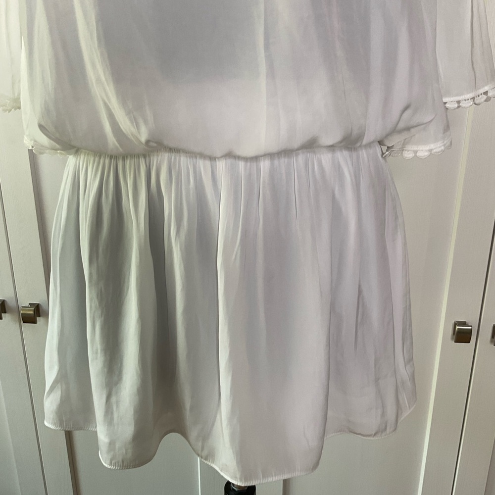 Ramy Brook Off the Shoulder Mini Dress White Size Large - Picture 4 of 16